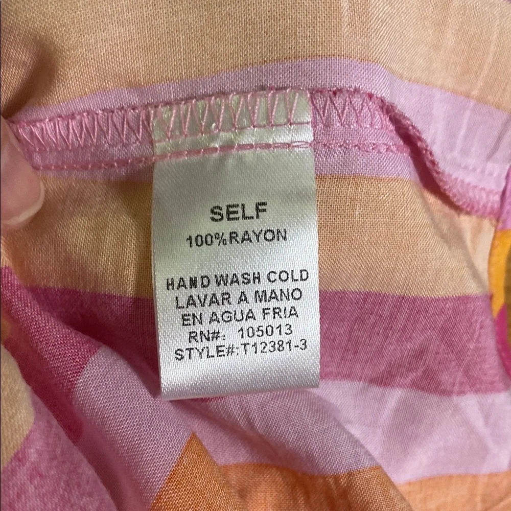Vibrant Pink and Orange Striped Poncho Kimono - Picture 8 of 9